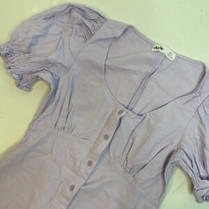 Eloide Linen Baby doll Style Dress, Light Purple, XS